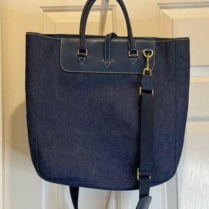 VINTAGE Authentic Dooney and Bourke Denim Large Tote "Travel"  Tote Denim 2001